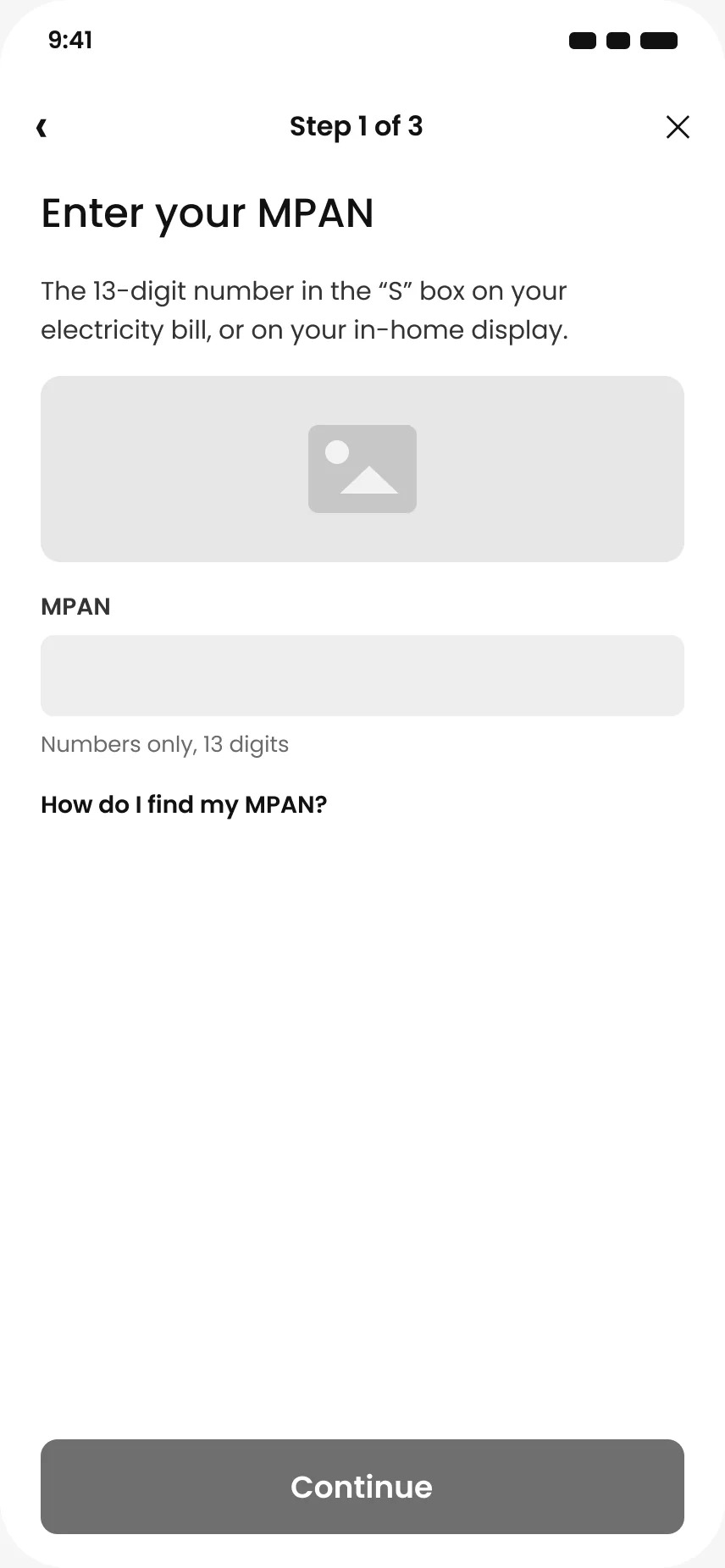 Enter MPAN