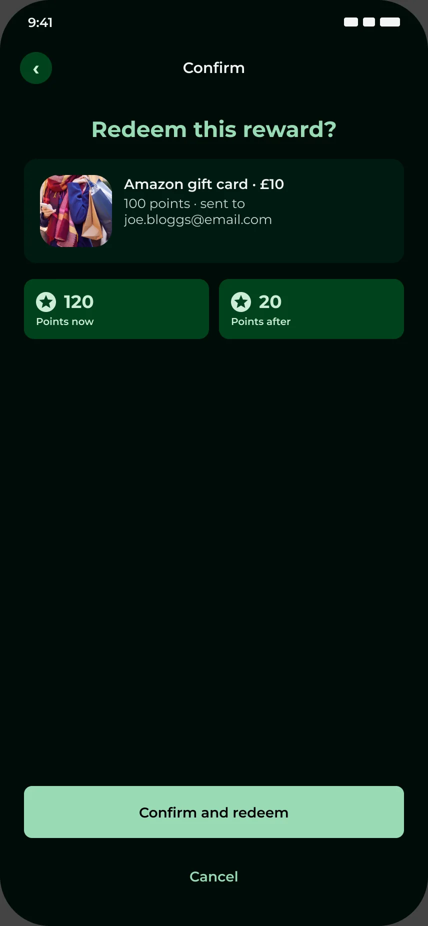 Confirm redeem